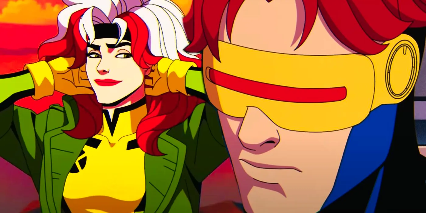 Split image of X-Men 97 Cyclops and Rogue Image