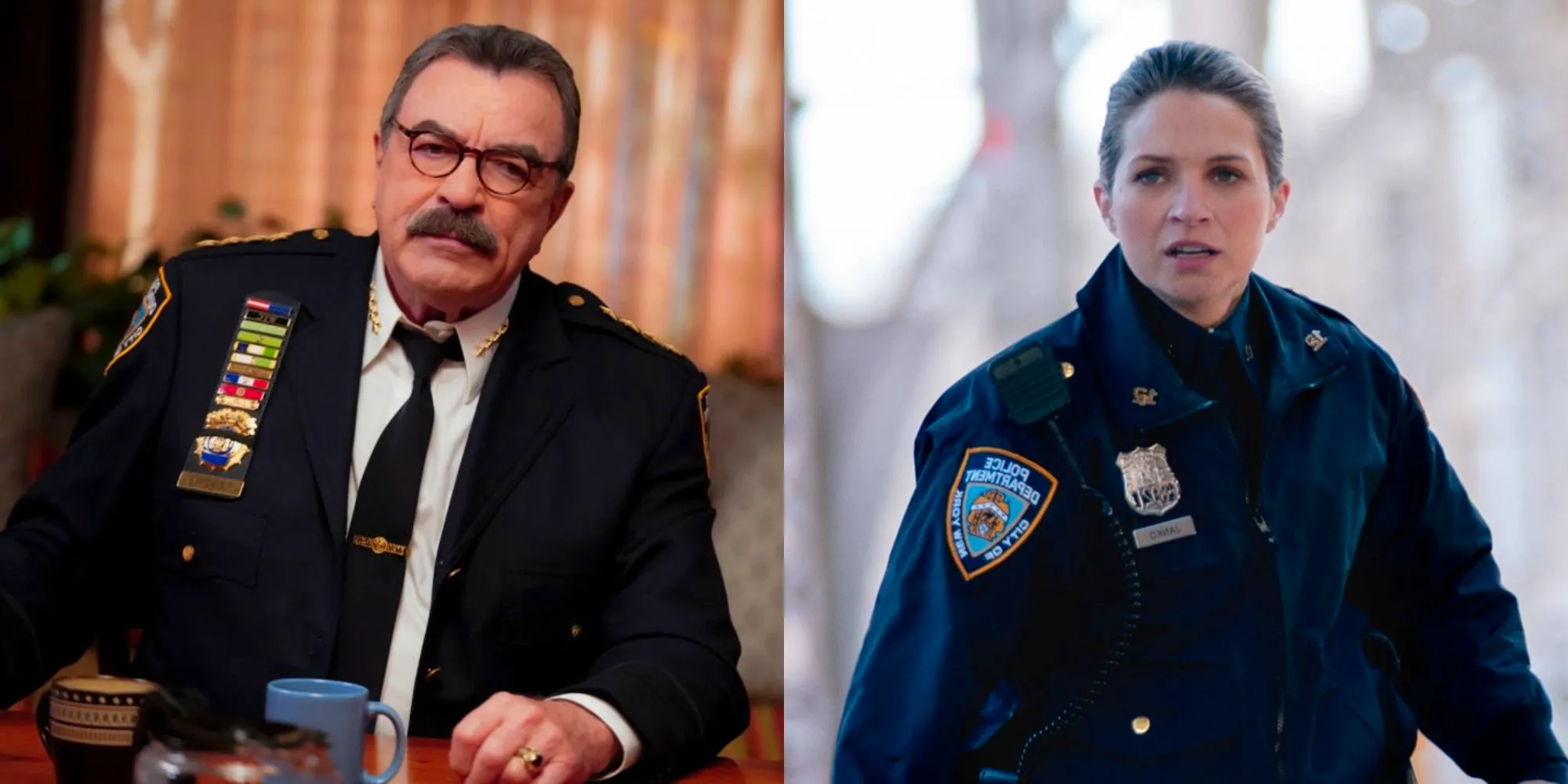 Split image showing Eddie and Frank in Blue Bloods Image