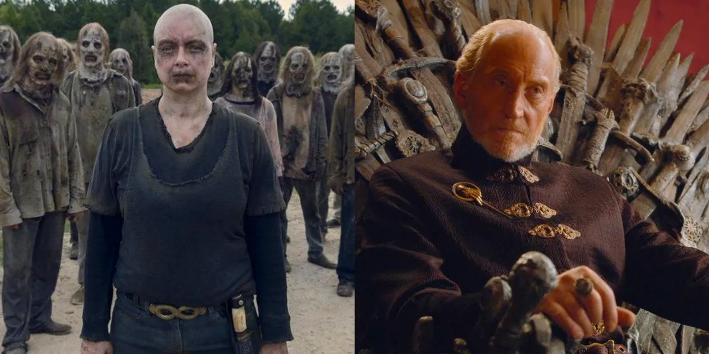 Split image showing scenes from The Walking Dead and Game of Thrones Image