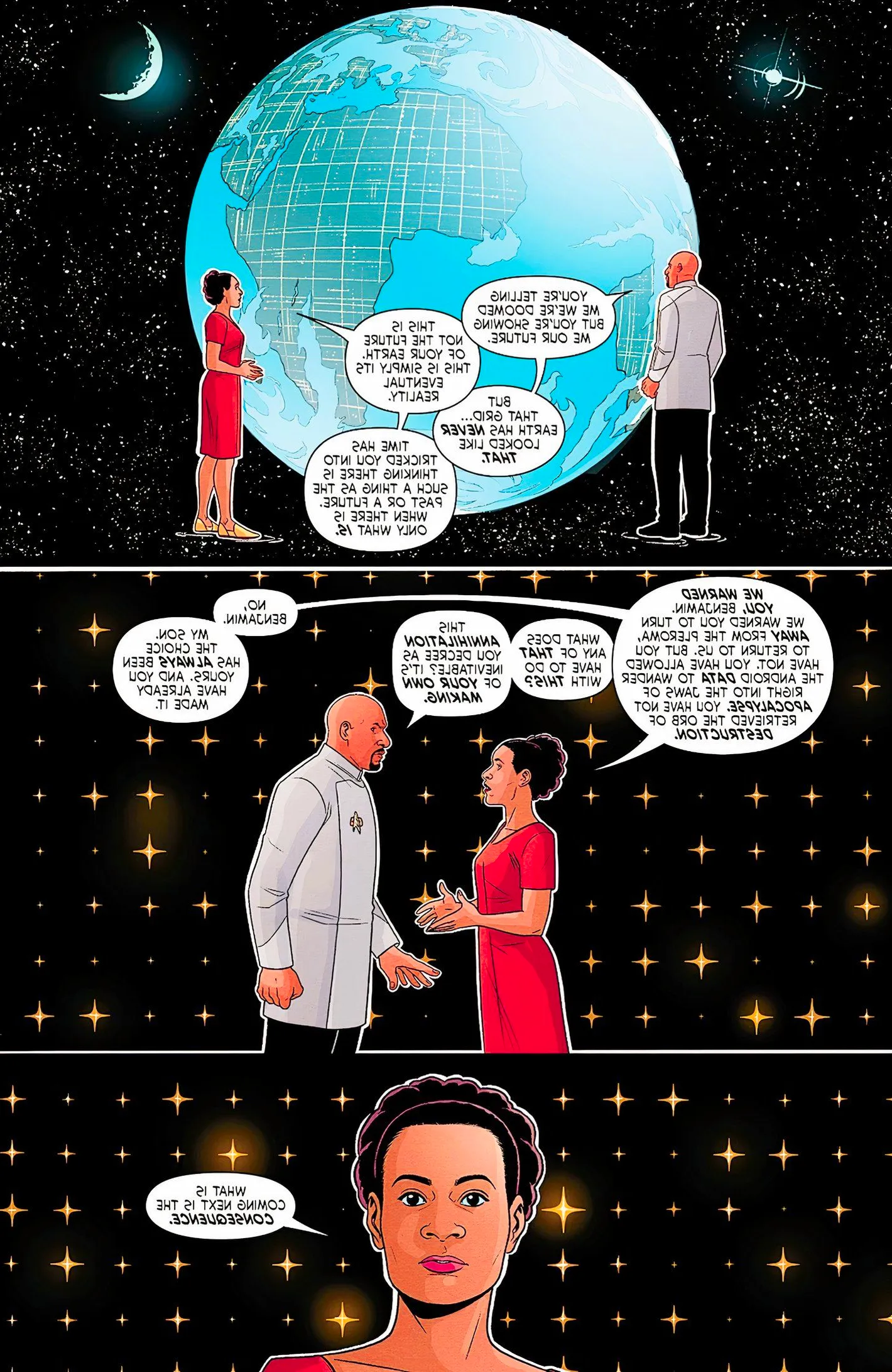 Star Trek #22, Benjamin Sisko's mother confronts him with the inevitability of Earth's future Image