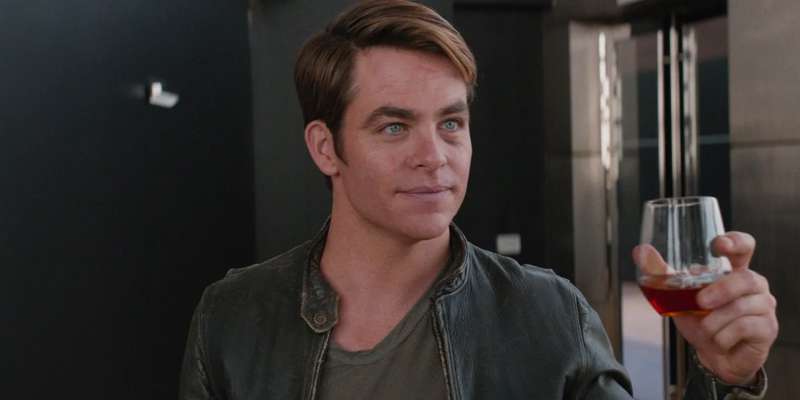 Star Trek Beyond, Chris Pine as Captain James T. Kirk, To the Enterprise and to absent friends toast Image