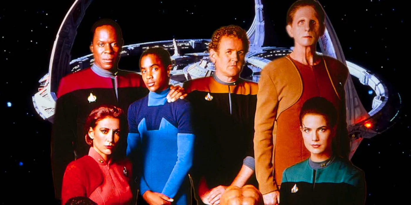 Star Trek Deep Space Nine Cast & Space Station Image