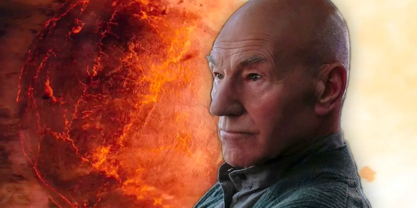 Star Trek Picard in front of Romulan Supernova Image