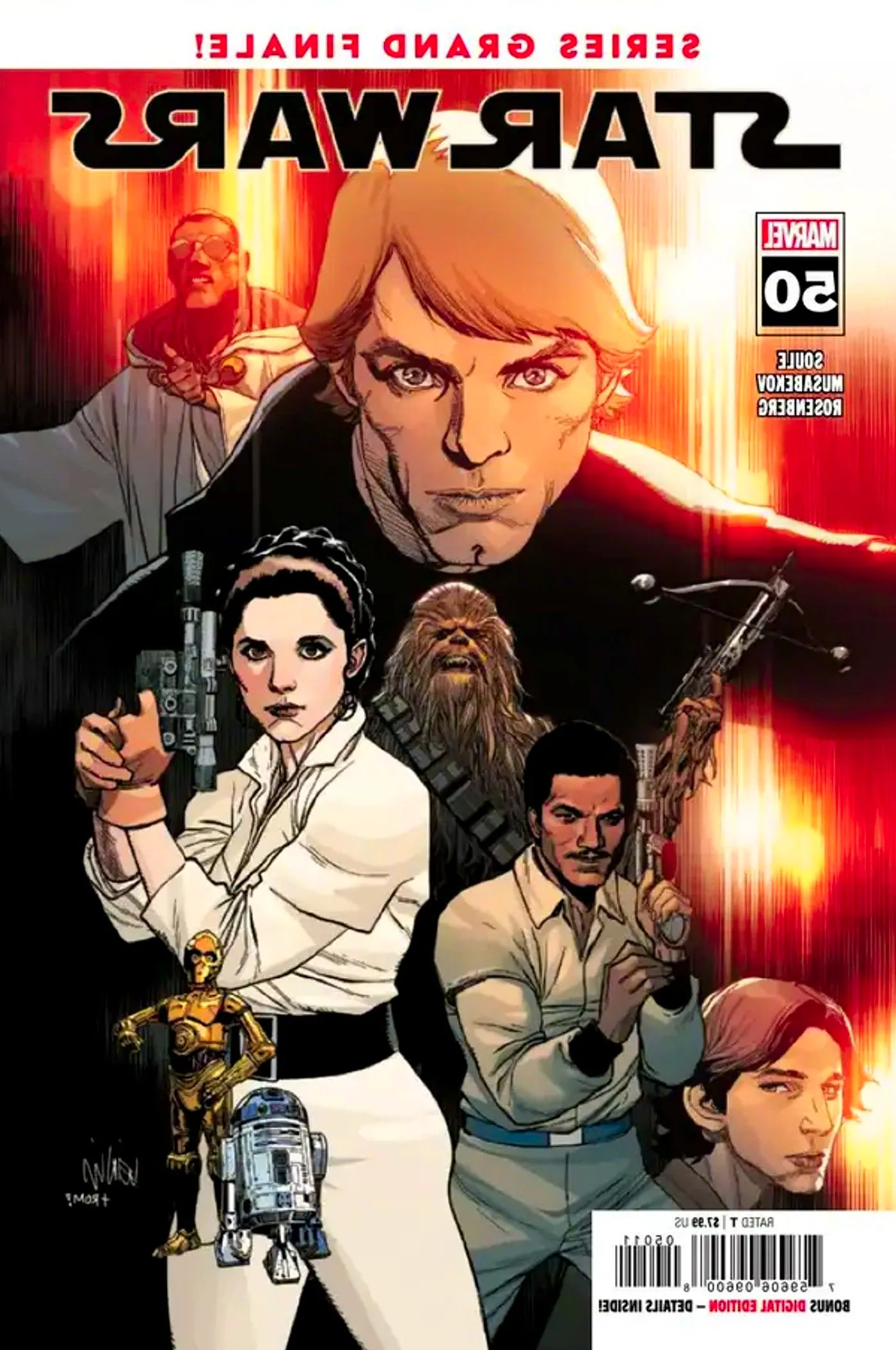 star wars 50 cover showing luke skywalker in black Image