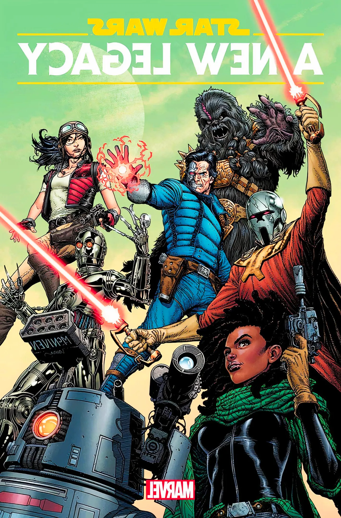 Star Wars A New Legacy #1 main cover, featuring characters who have debuted in Marvel Comics Image