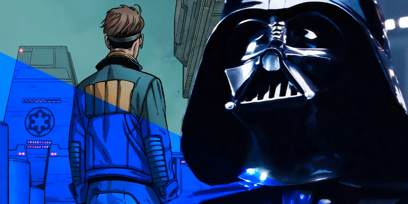 Star Wars' Darth Vader with the new Jedi, Tensu Run, behind him. Image