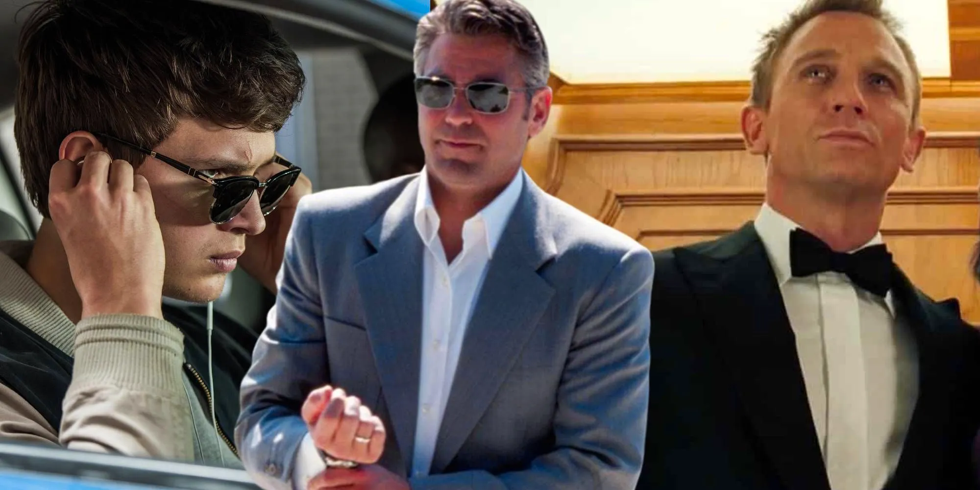 Stills from Casino Royale, Ocean's Eleven and Baby Driver Image