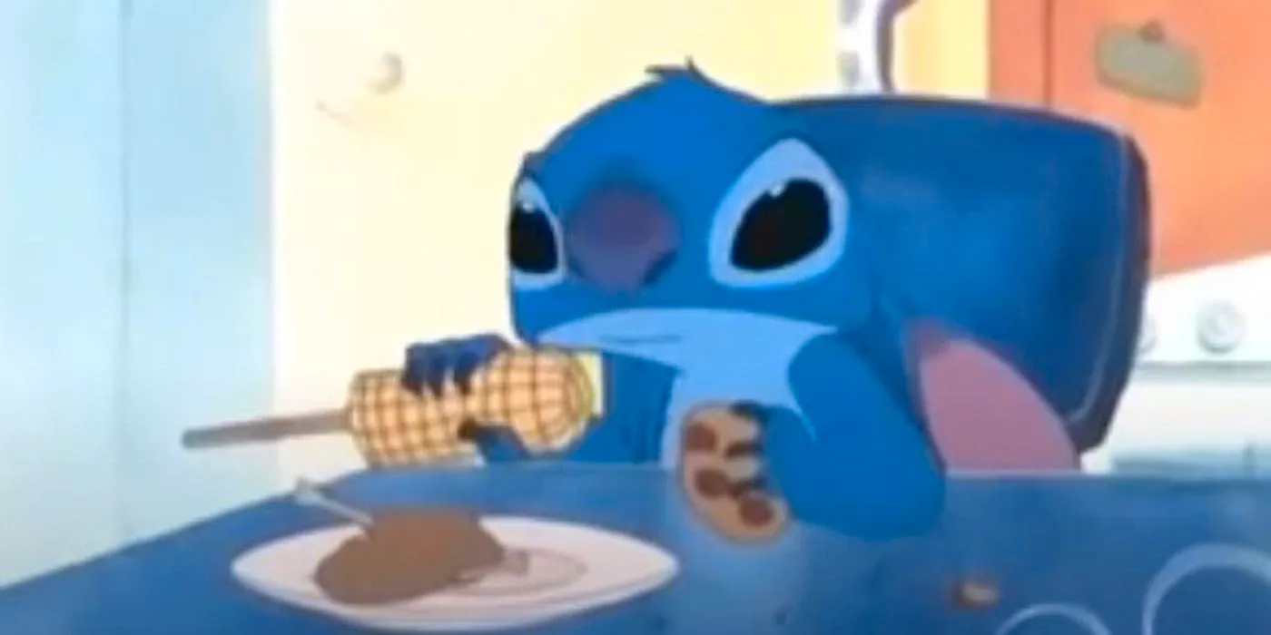 Stitch eating corn on the cob Image