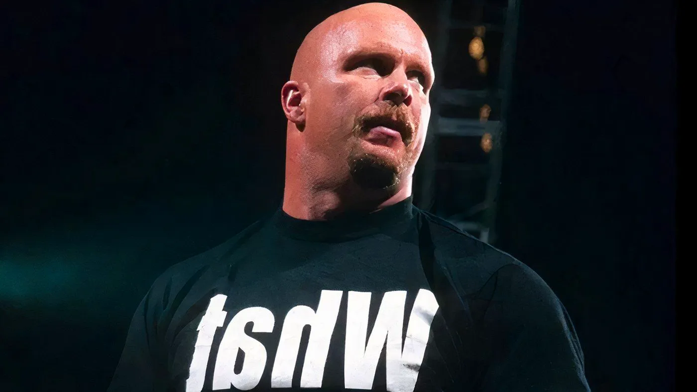 Stone Cold Steve Austin wearing a What shirt Image