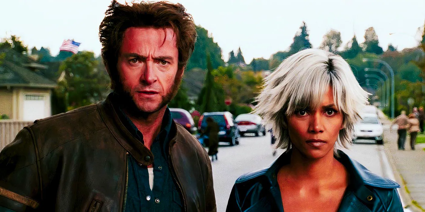 Storm and Wolverine at Jean Grey's house in X-Men The Last Stand Image