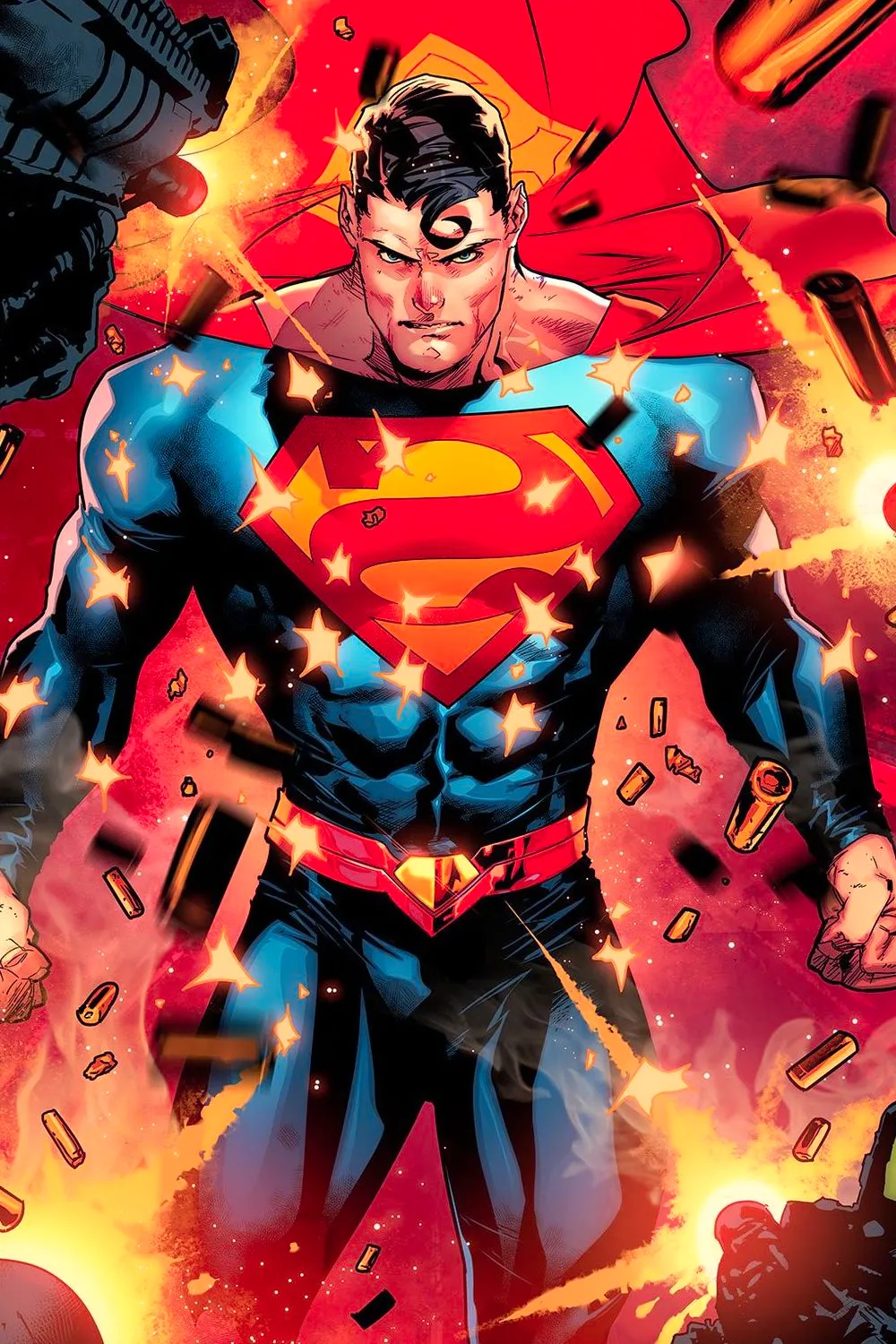 Superman Deflecting Bullets in Comic Art by Jorge Jimenez Image