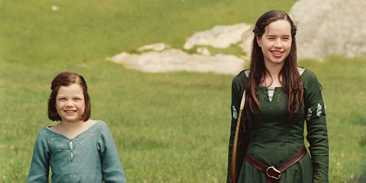 Susan and Lucy Pevensie smiling in Chronicles of Narnia Image