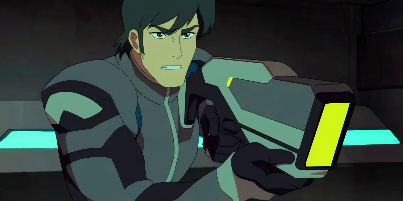 Sven pointing a gun in Voltron Legendary Defender season 3 Image