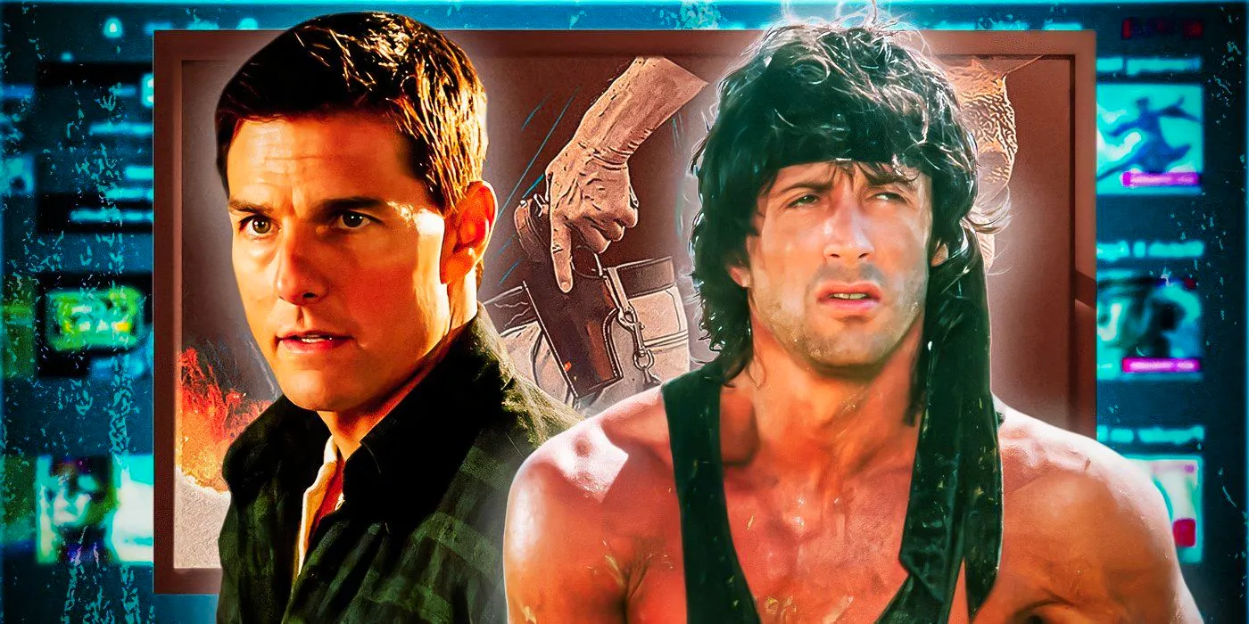 Sylvester Stallone in Rambo and Tom Cruise in Jack Reacher Image