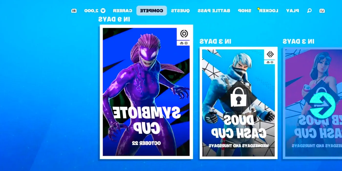 Symbiote cup in the Fortnite menu Image