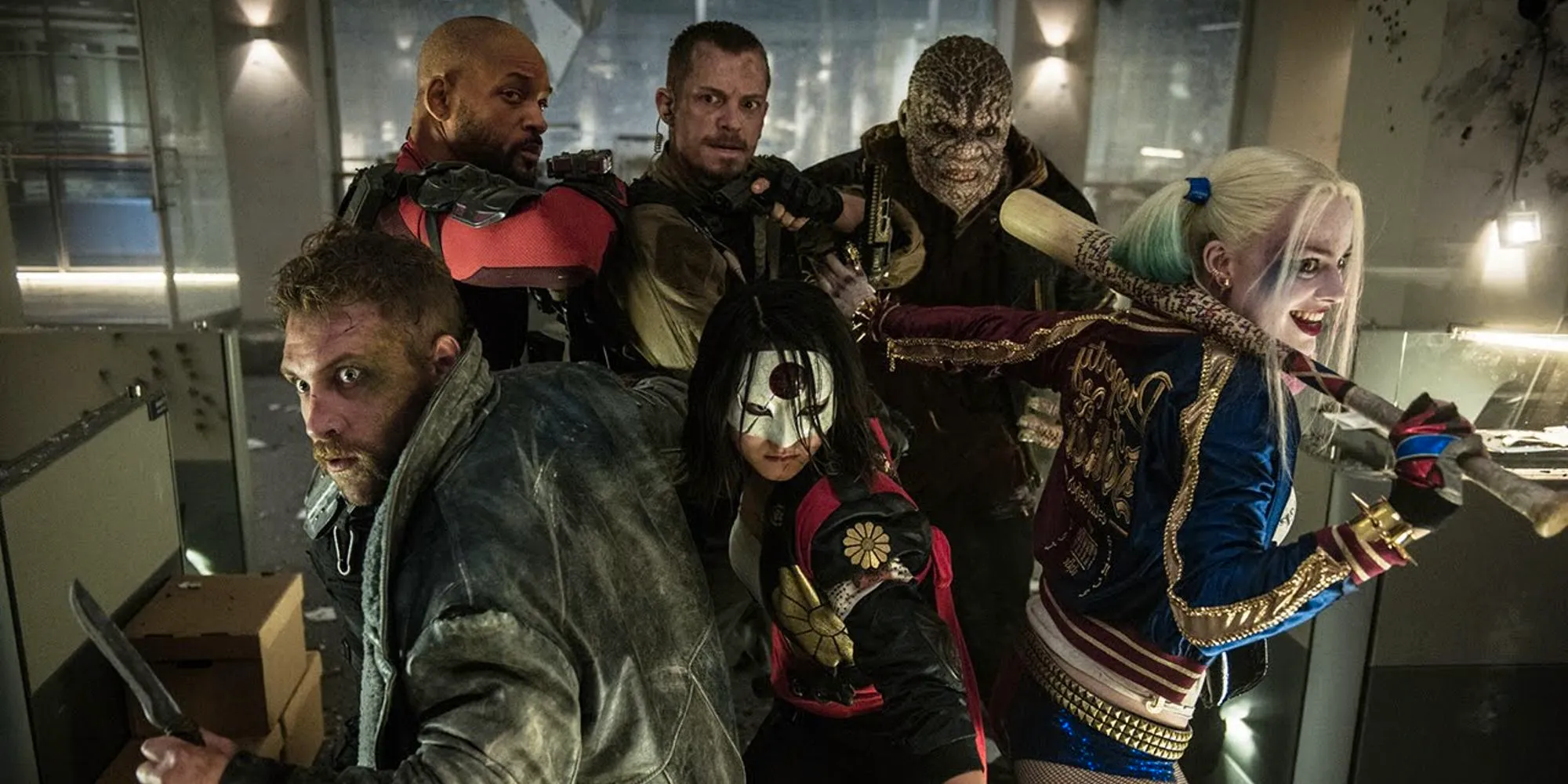 Task Force X grouped up together in an office building in Suicide Squad (2016) Image