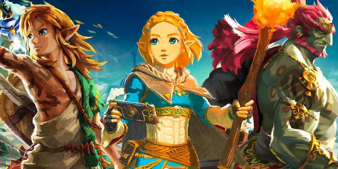 Tears of the Kingdom Legend of Zelda with Ganondorf, Zelda, and Link featured in the image Image