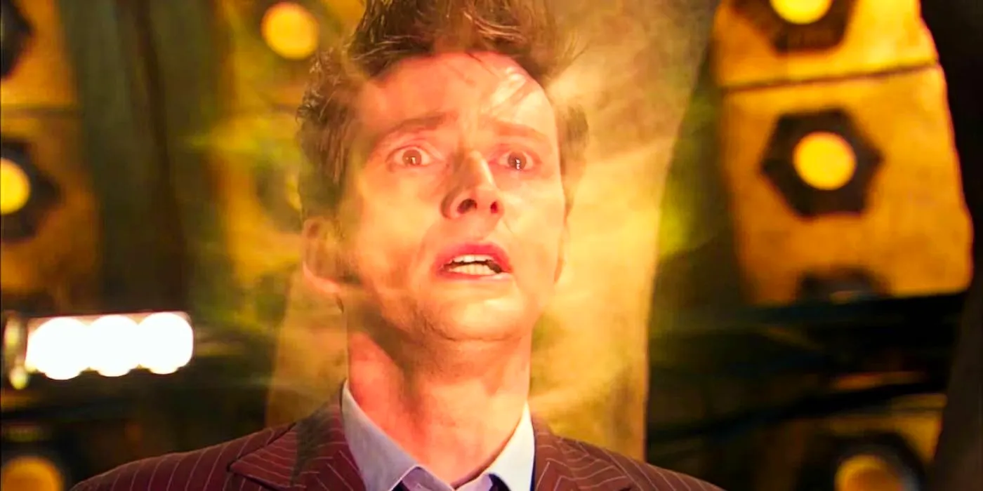 Tenth Doctor regenerating in Doctor Who Image