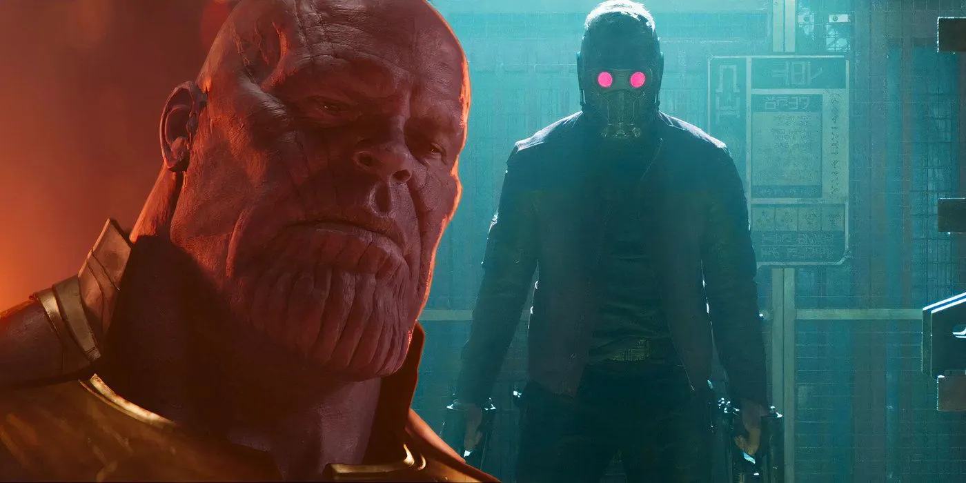 Thanos over an image of Star Lord Image