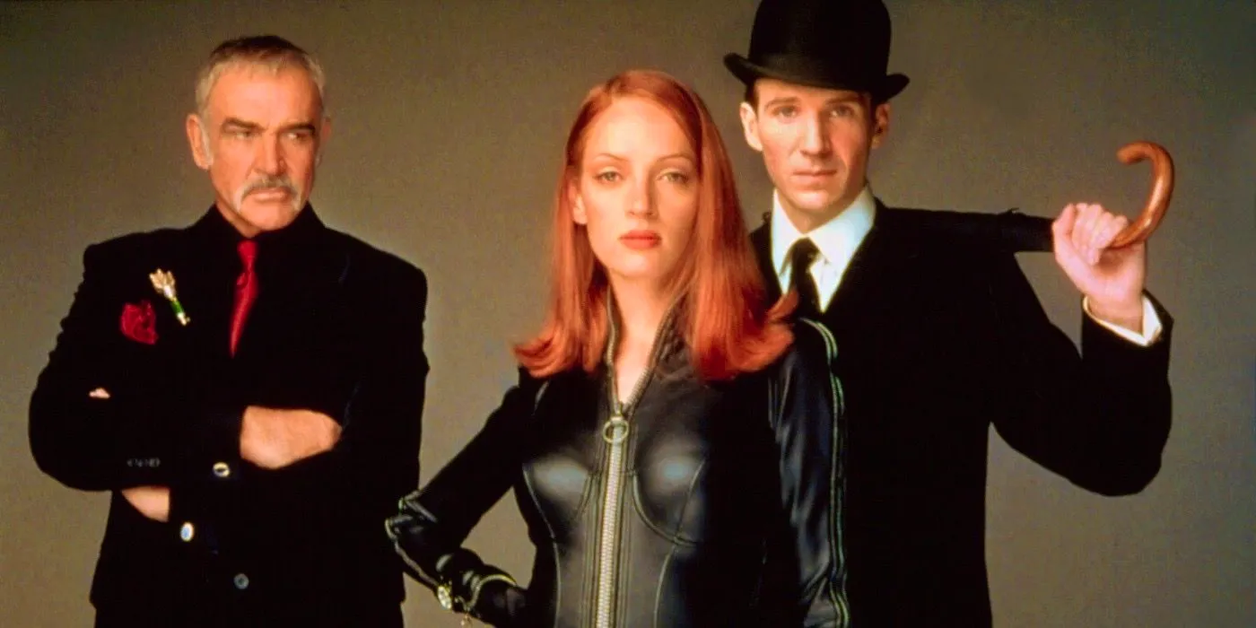 The Avengers with Ralph Fiennes as Steed, Uma Thurman as Emma Peel and Sean Connery as Sir Wynter Image