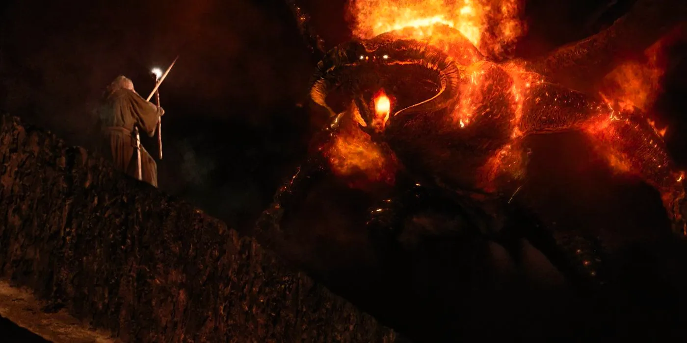 The Balrog of Morgoth confronts Gandalf the Grey in the Mines of Moria Image