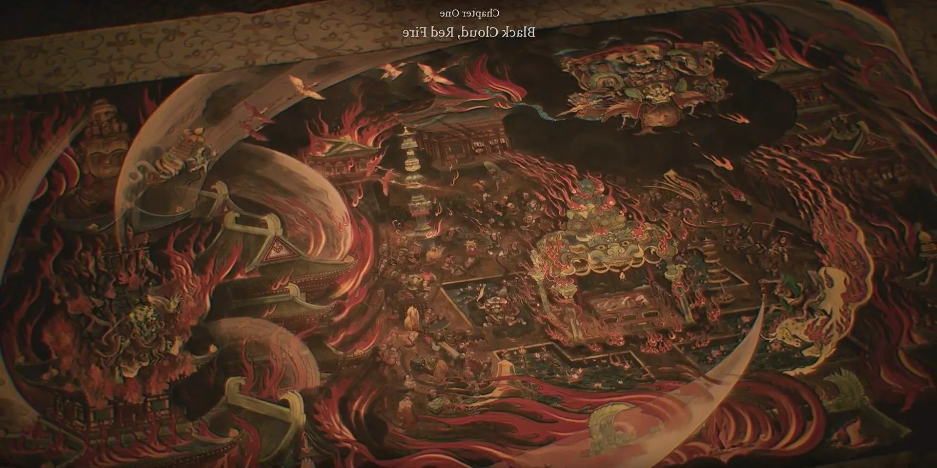 The canvas painting seen at the end of Chapter One in Black Myth: Wukong. Image