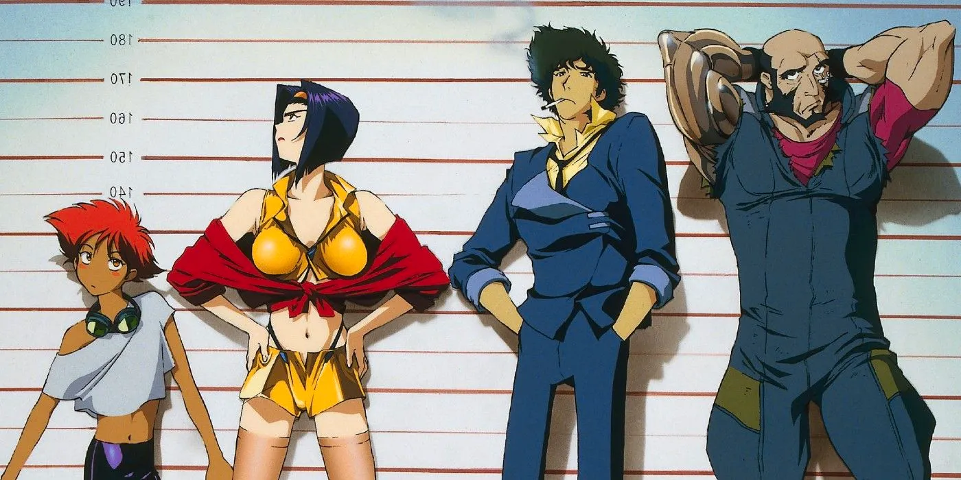 The cast of Cowboy Bebop in a prison lineup Image