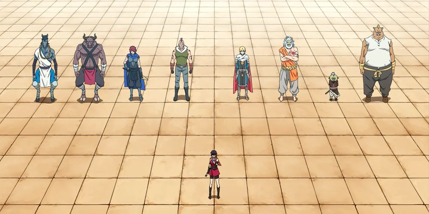 The competitors in Rimuru's tournament, lined up. Image