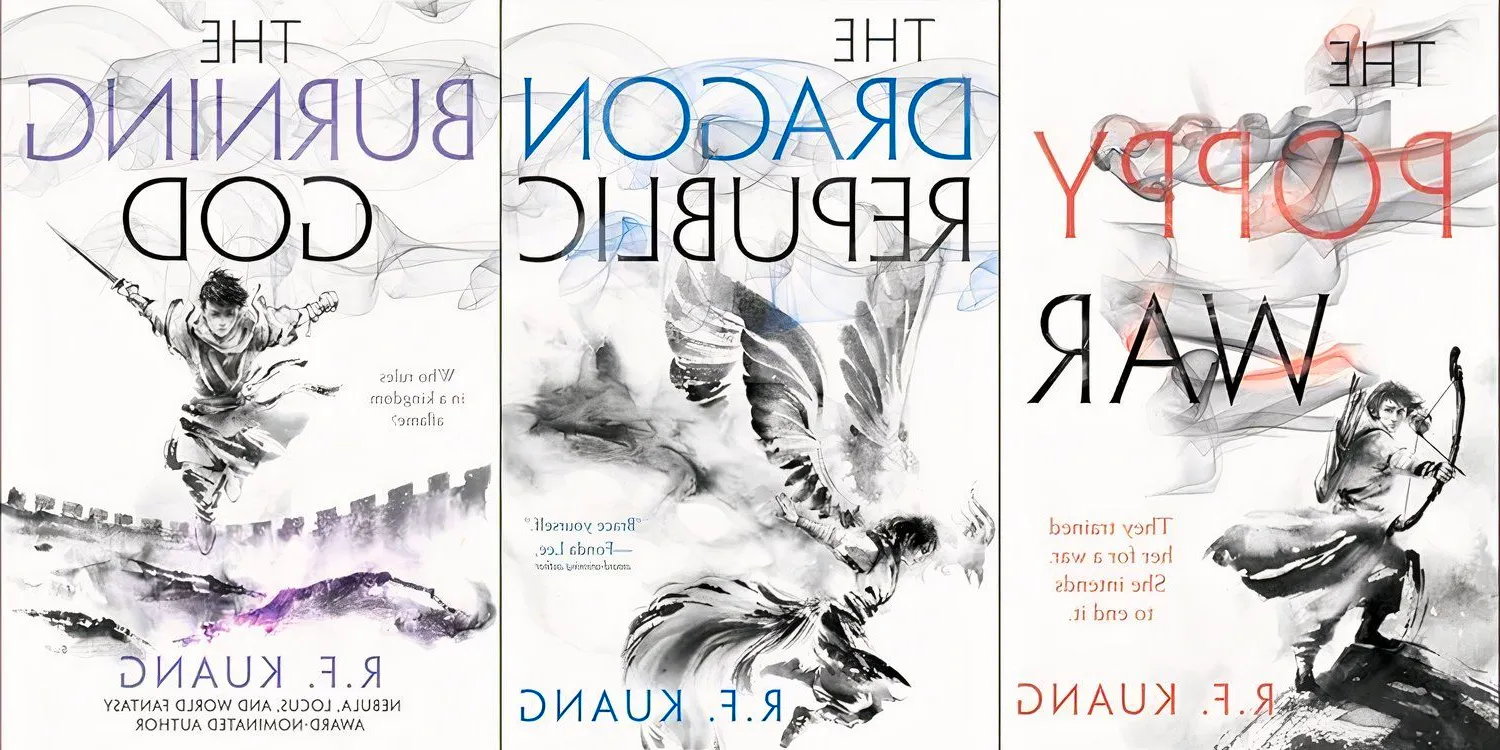 The covers of The Poppy War trilogy Image