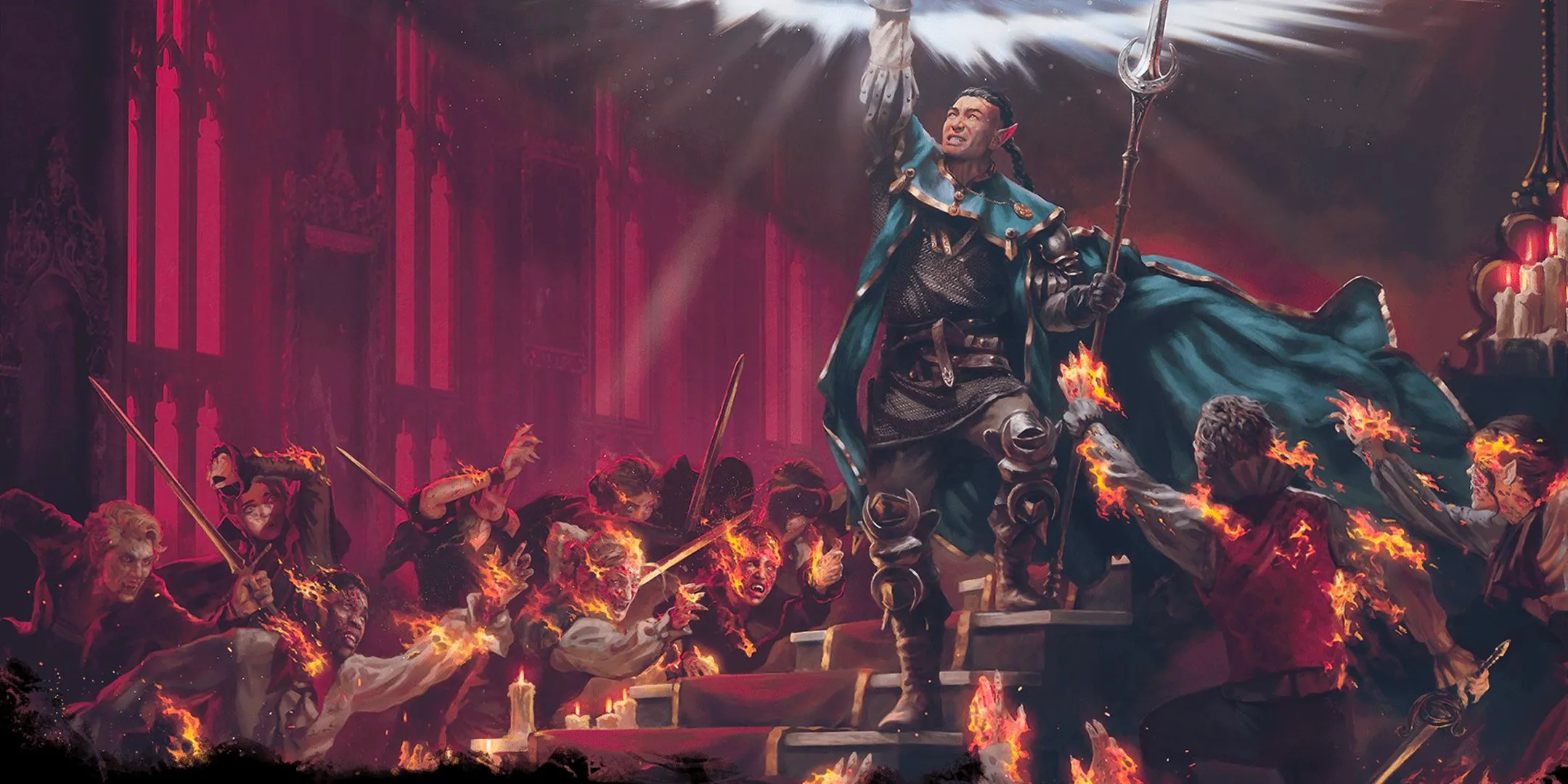 The Daylight spell being cast among a court of vampires in D&D's 2024 Player's Handbook. Image