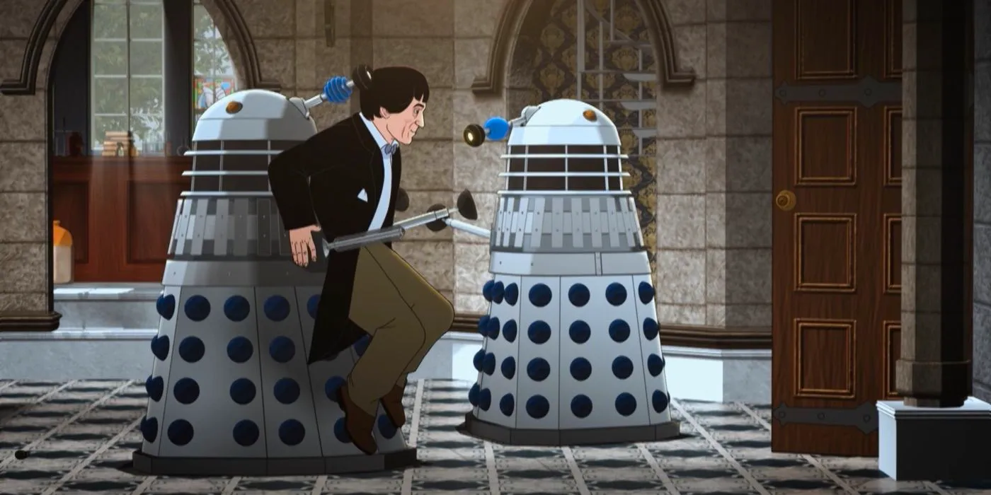 The Doctor is carried by a Dalek from Doctor Who Image