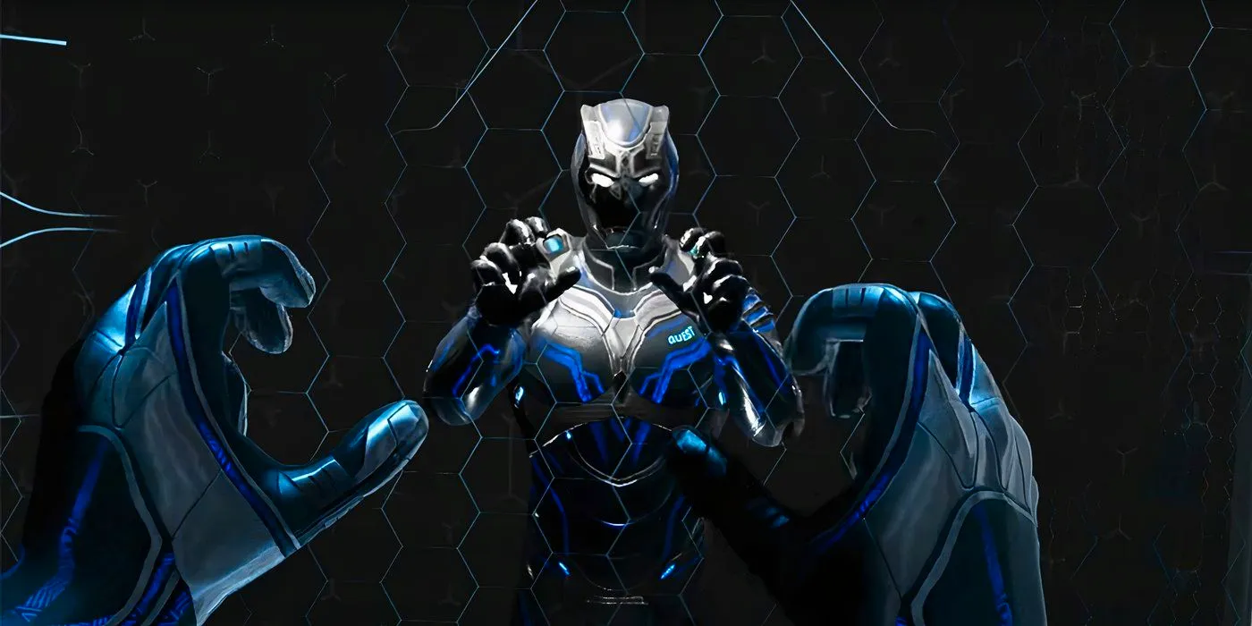 The Emergence Response Suit that appears in the VR game Avengers Damage Control Image