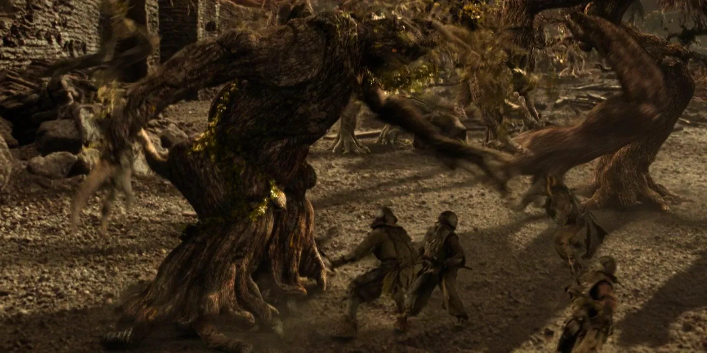 The Ents go to war against the Orcs of Isengard Image