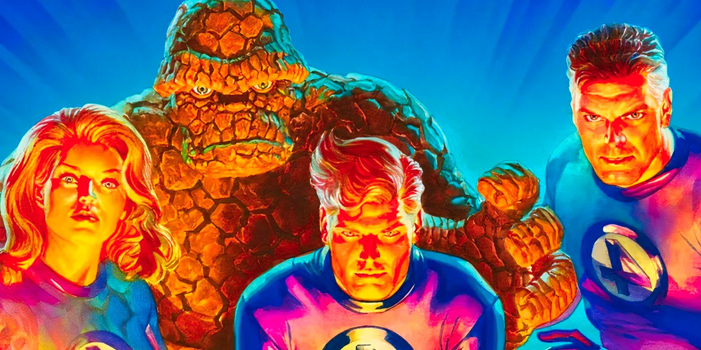 The Fantastic Four being lit in Marvel Comics Image