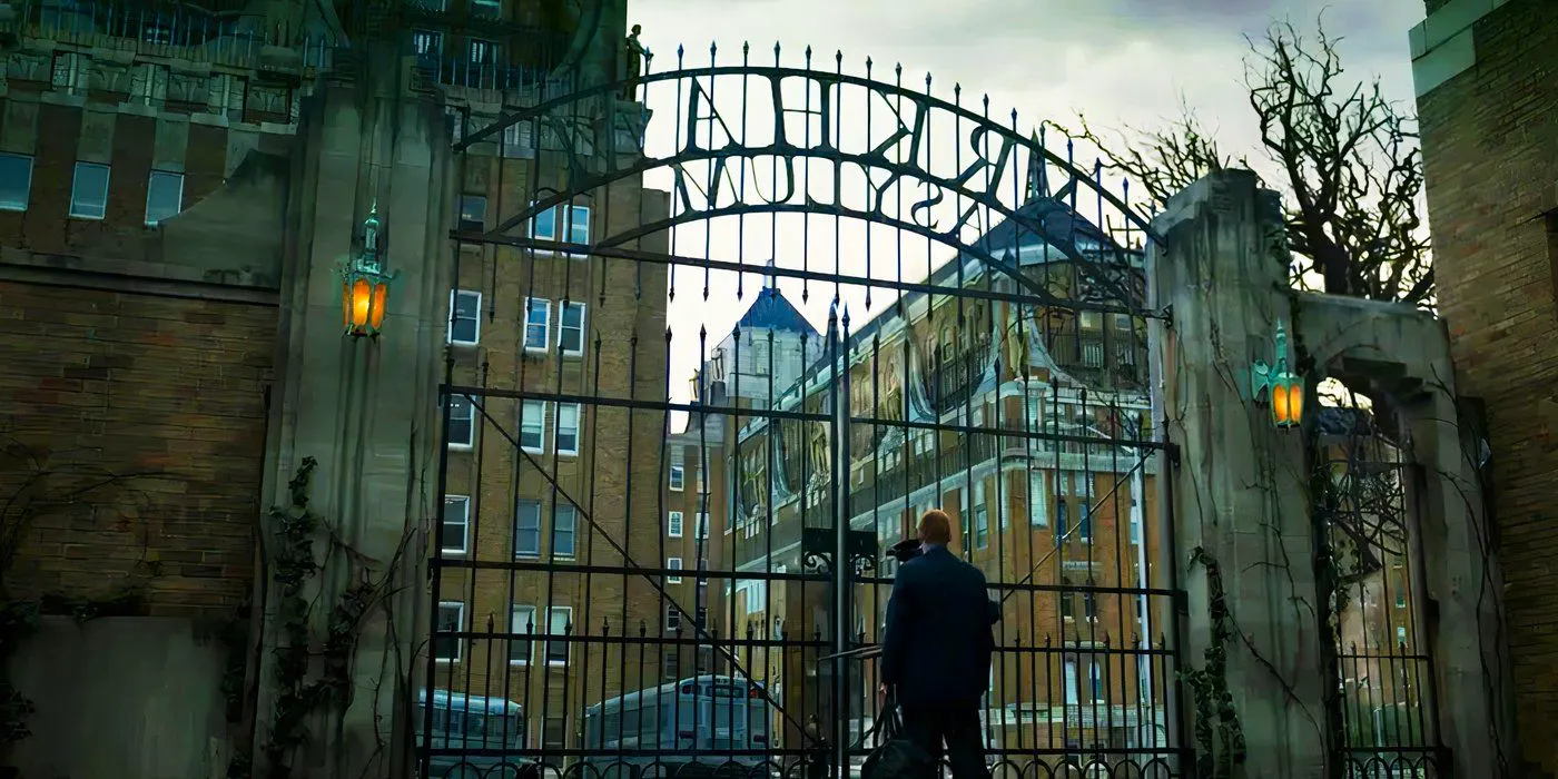 The gates to Arkham Asylum Image