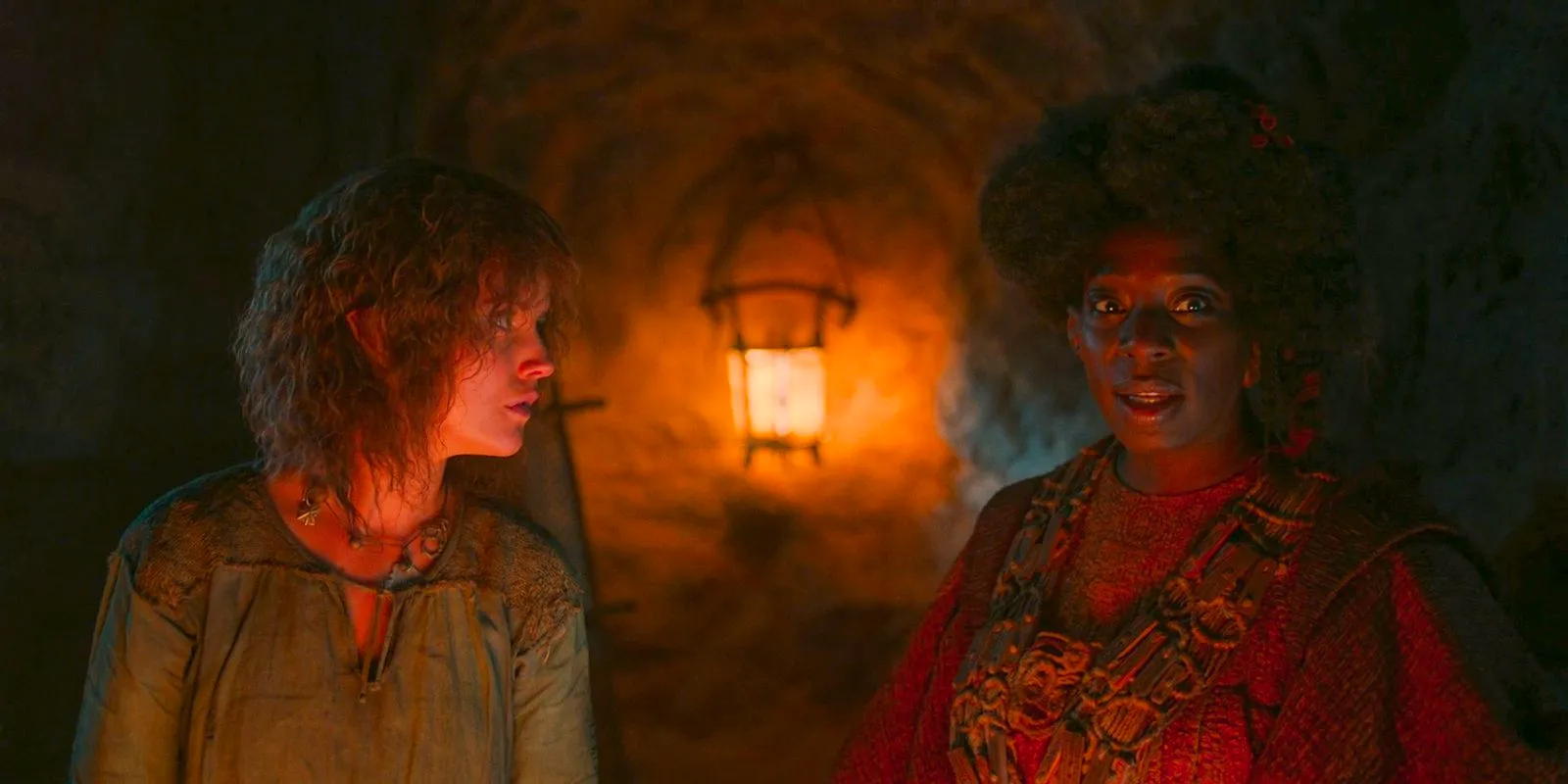 The Gun (Tanya Moodie) and Nori (Markella Kavenagh) in The Lord of the Rings: The Rings of Power Season 2 Episode 4 Image