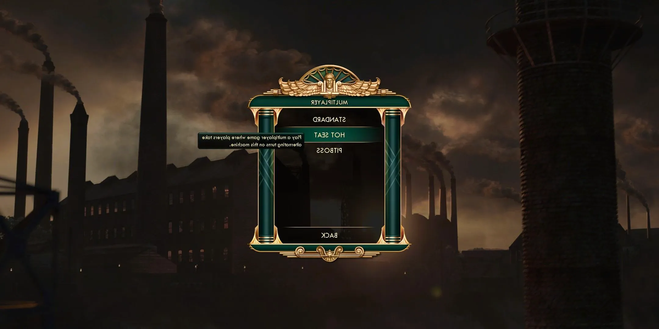 The hot seat multiplayer option in the Civilization 5: Brave New World menu. Image