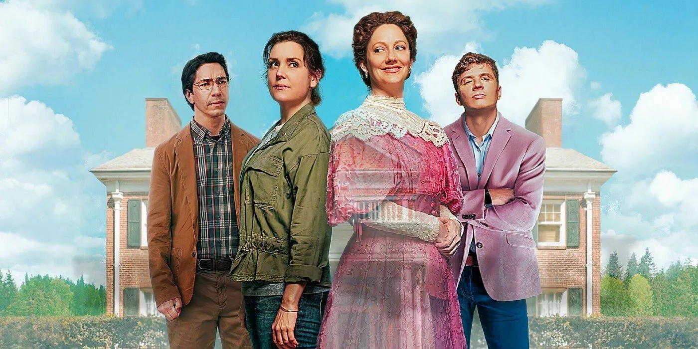 The Lady of the Manor Past Posing in Front of Their Home on the Poster for the Movie Image