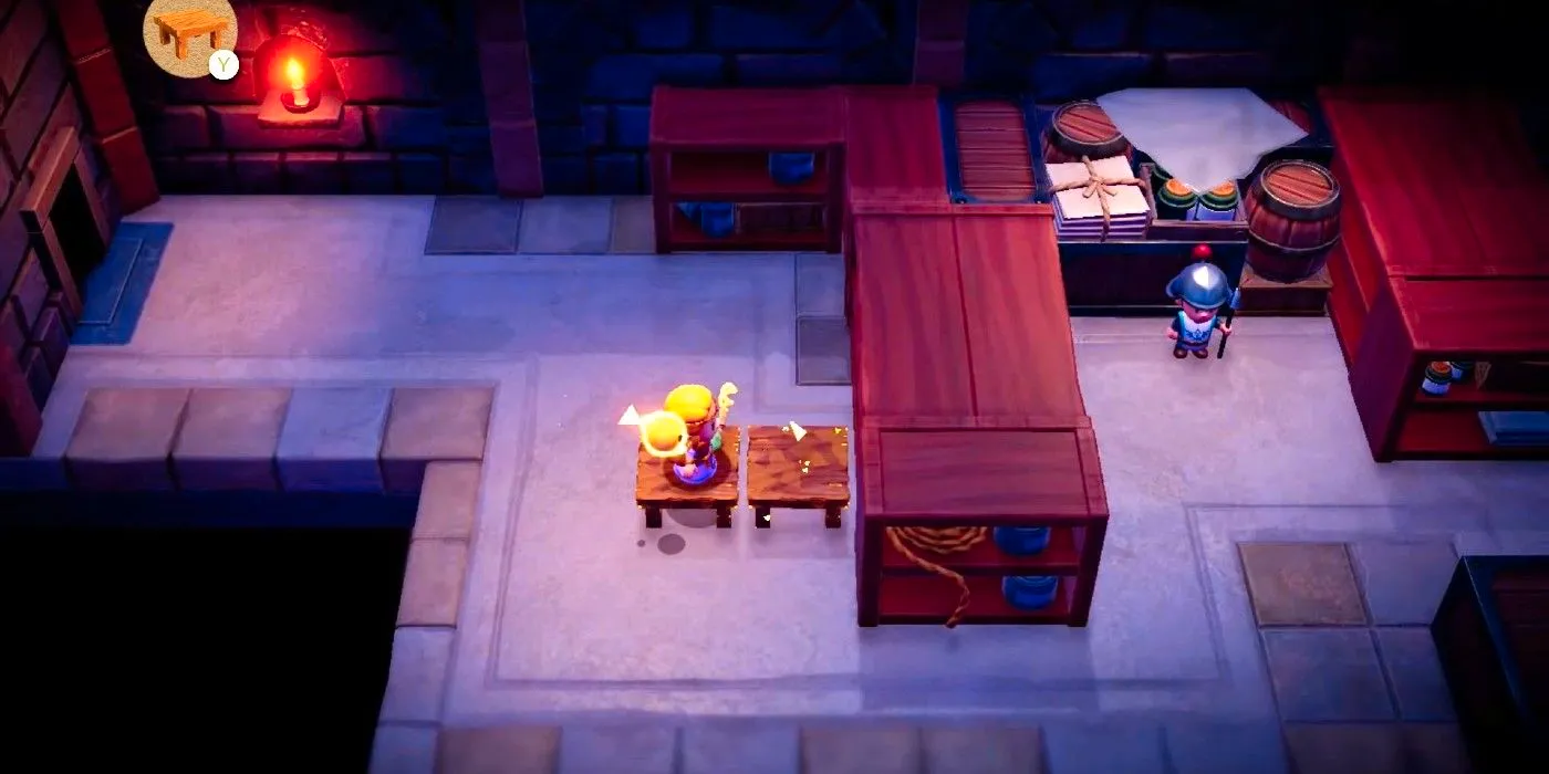 The Legend of Zelda Echoes of Wisdom Hyrule Castle Underground jail Zelda on top of a table near to another Image