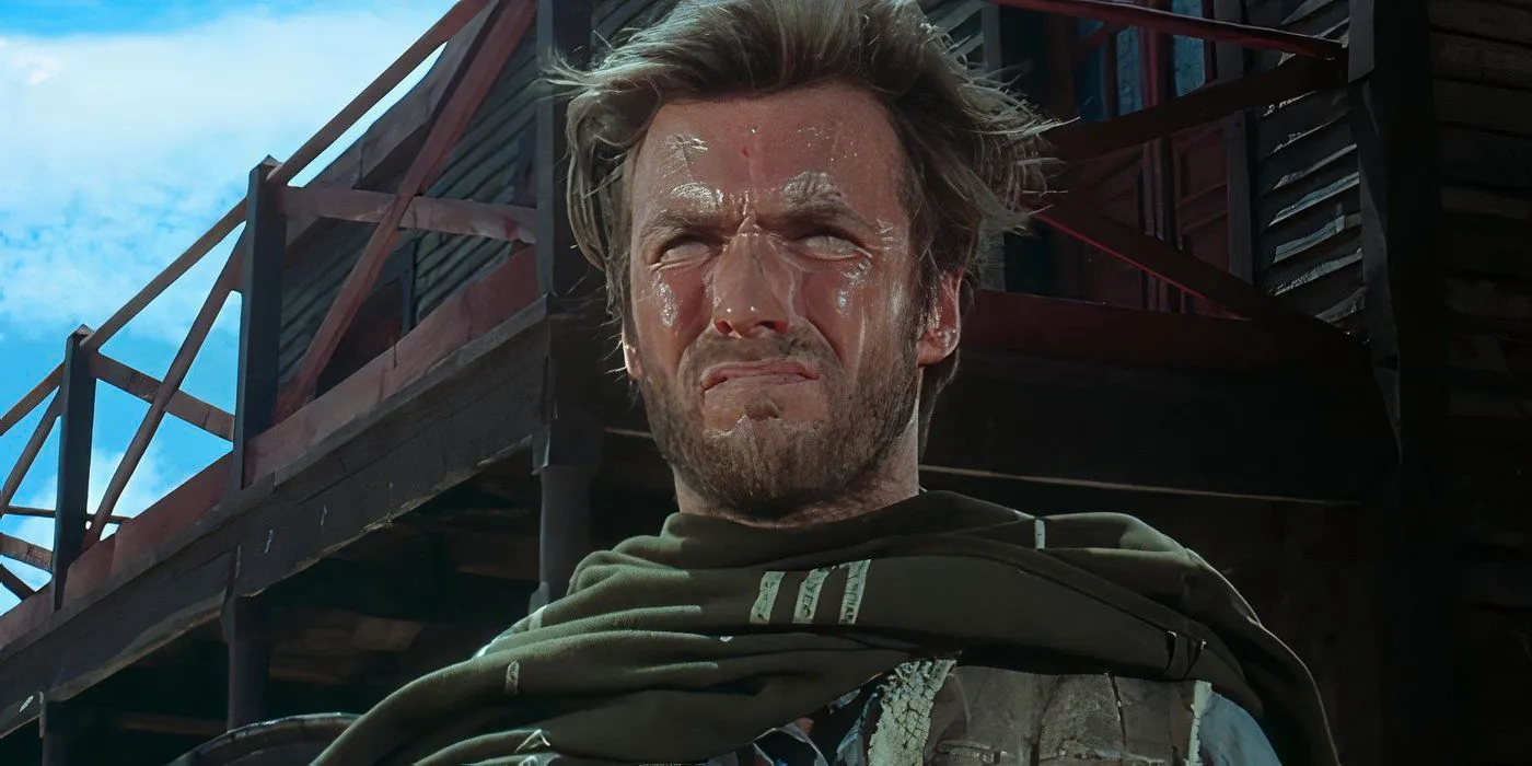 The Man with No Name preparing for a gunfight in A Fistful of Dollars Image