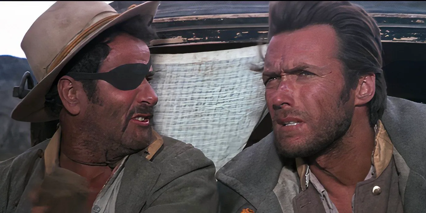 The Man with No Name talking to Tuco in The Good, the Bad and the Ugly Image