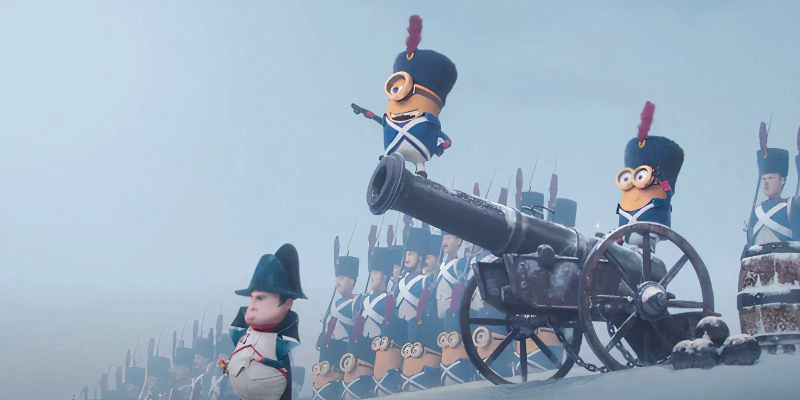 The minions in battle garb with Napoleon Image