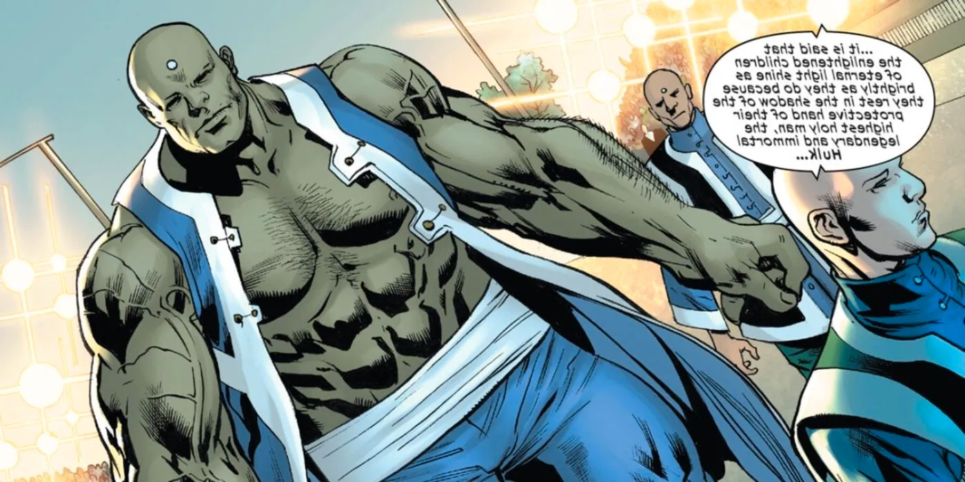 The new Ultimate Universe's Hulk introduced as the leader of a religious cult. Image