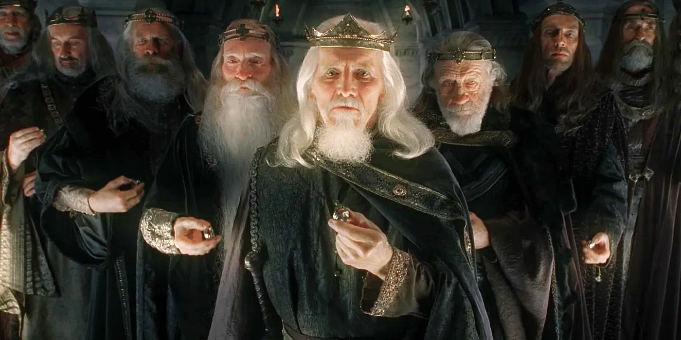 The Nine Kings of Men holding the Rings of Power from The Lord of the Rings: Fellowship of the Ring. Image