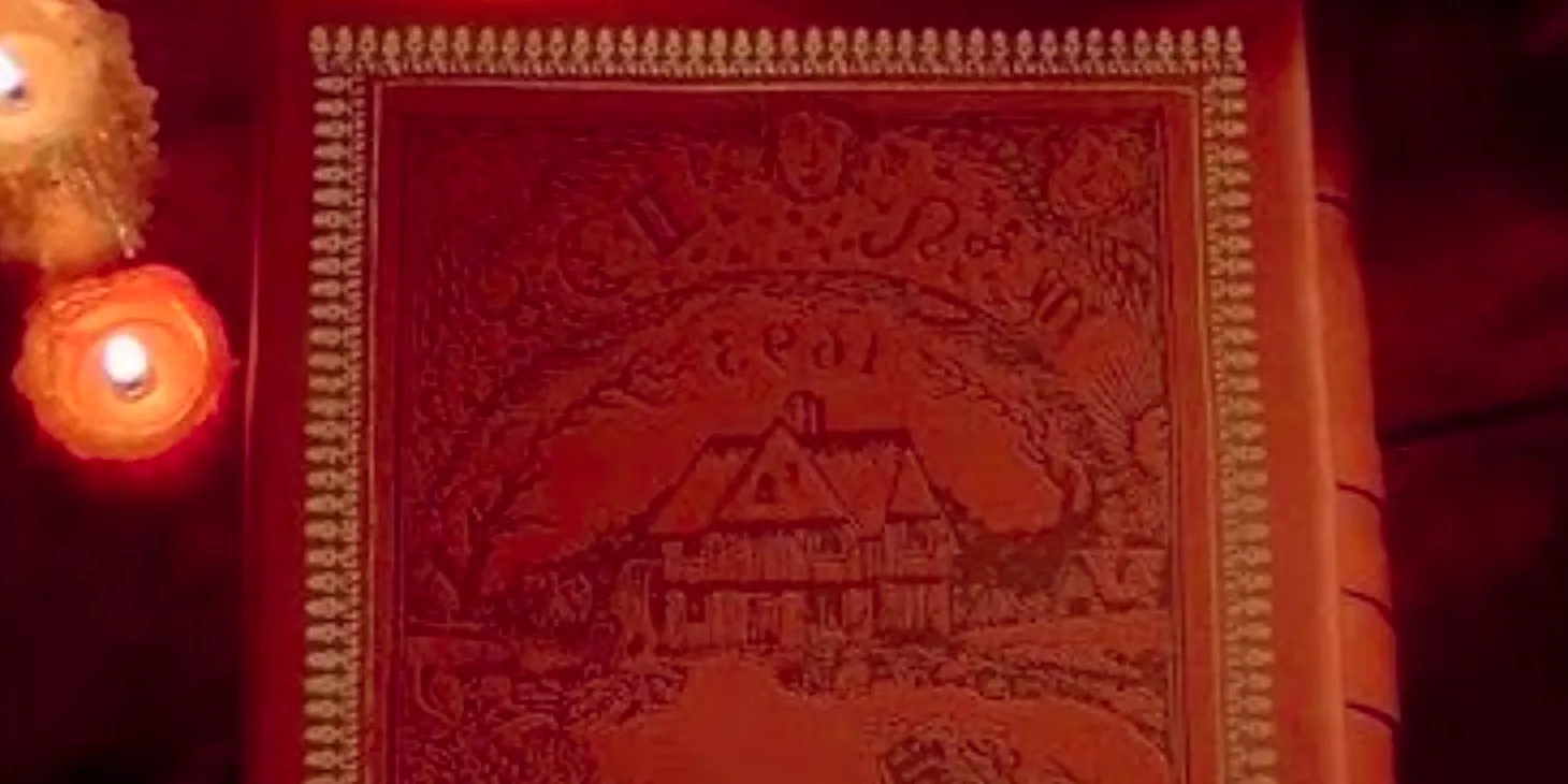 The opening book in Hocus Pocus features astrological symbols on the cover Image