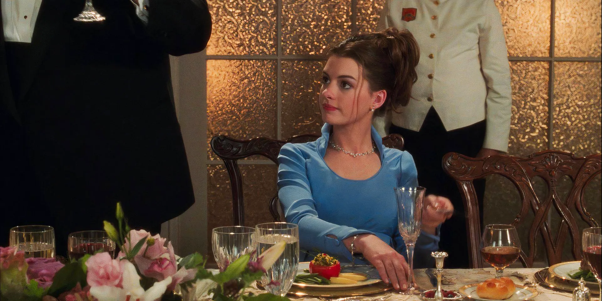 The Princess Diaries Mia calling for a toast at the state dinner Image