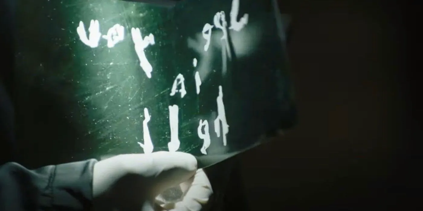 The Riddler's 'See you in Hell' clue in The Batman Image