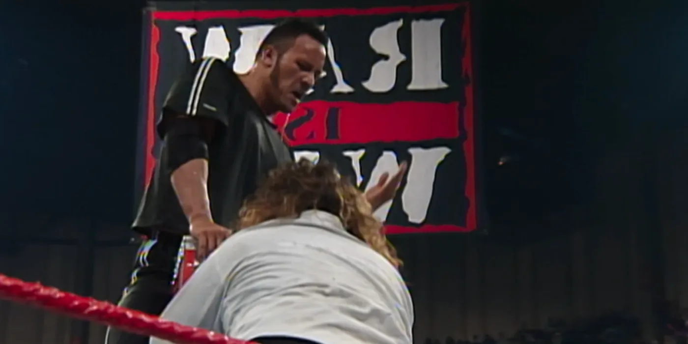 The Rock vs Mankind in a RAW 99 (1) Image