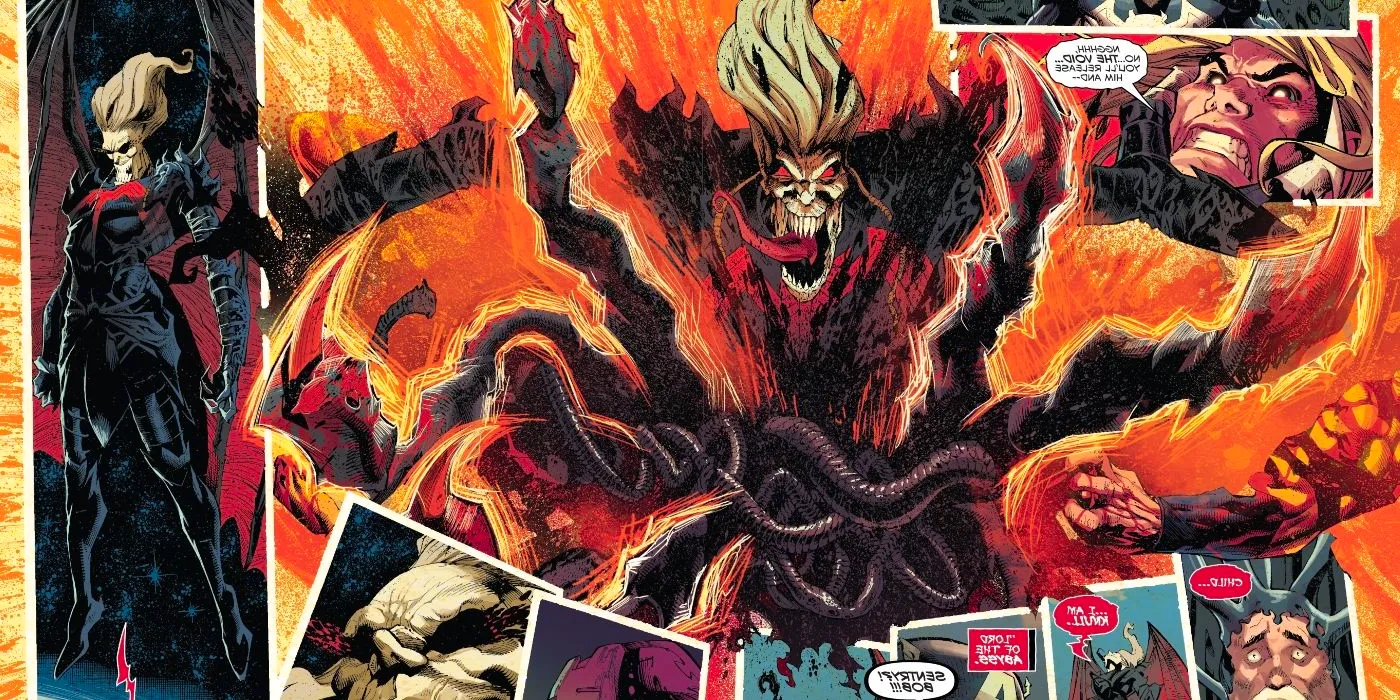 The Sentry vs Knull fight in Marvel comics Image