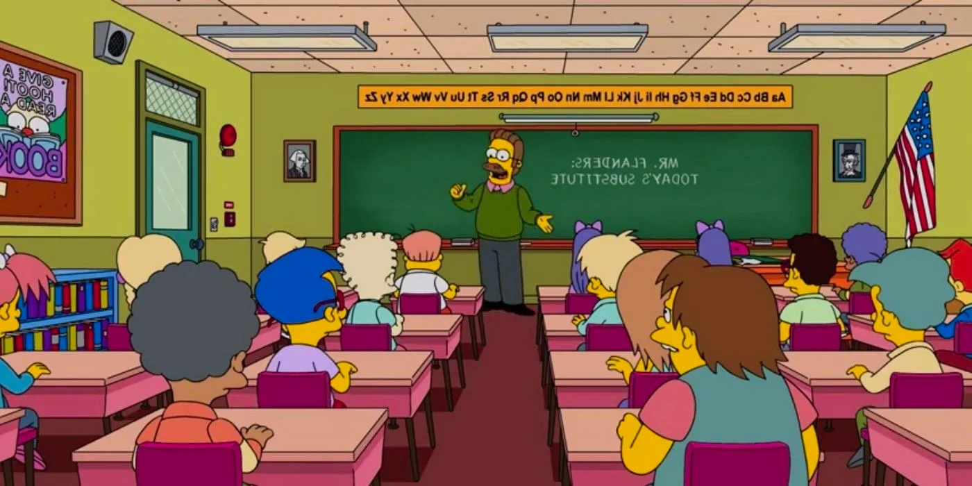 The Simpsons Ned substitute teacher Image